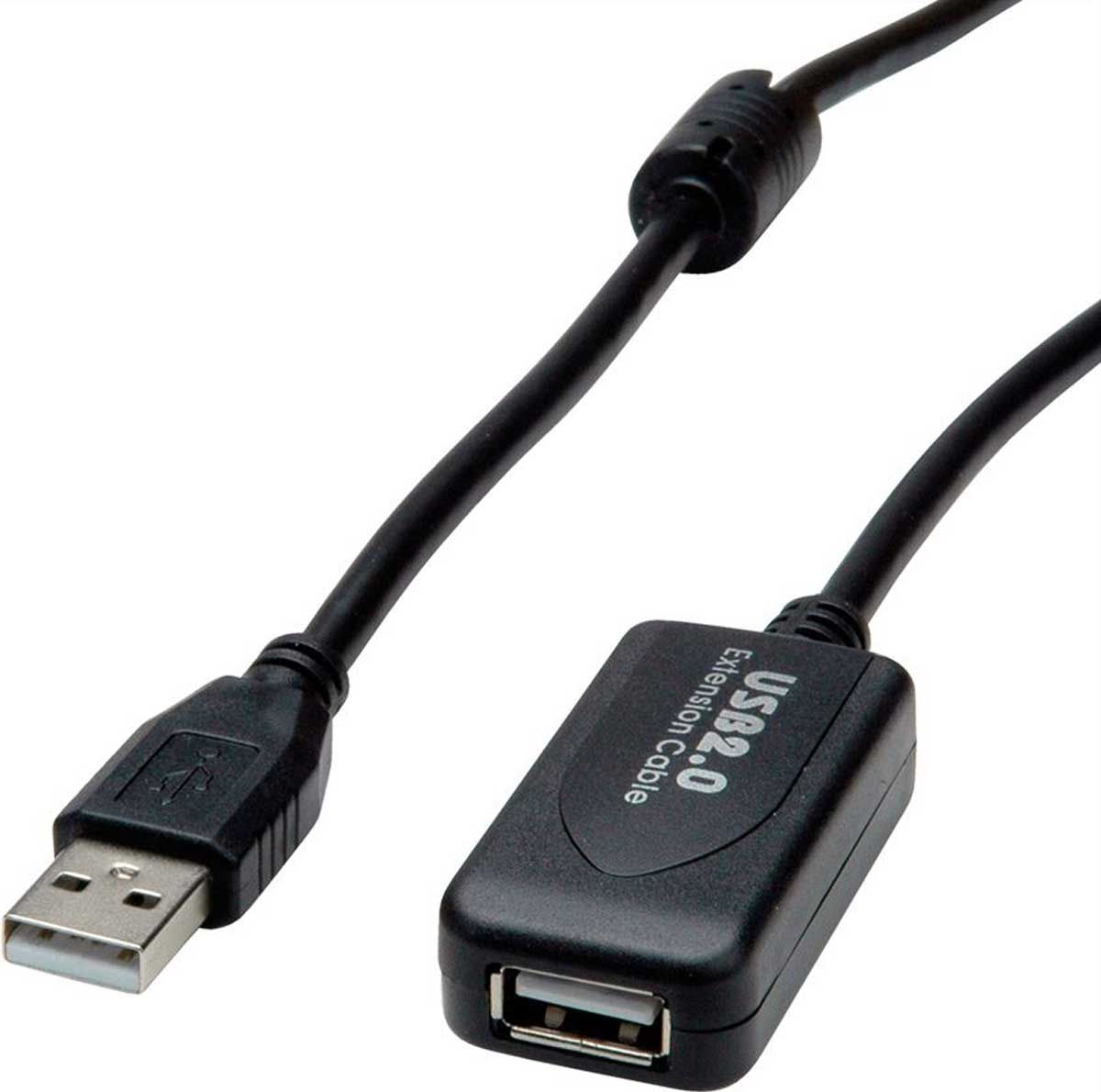 Καλώδιο Προέκτασης USB 2.0 Secomp Μαύρο 10m