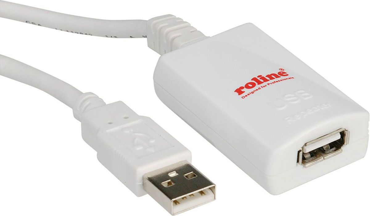 Καλώδιο Προέκτασης USB 2.0 Roline Λευκό 5m