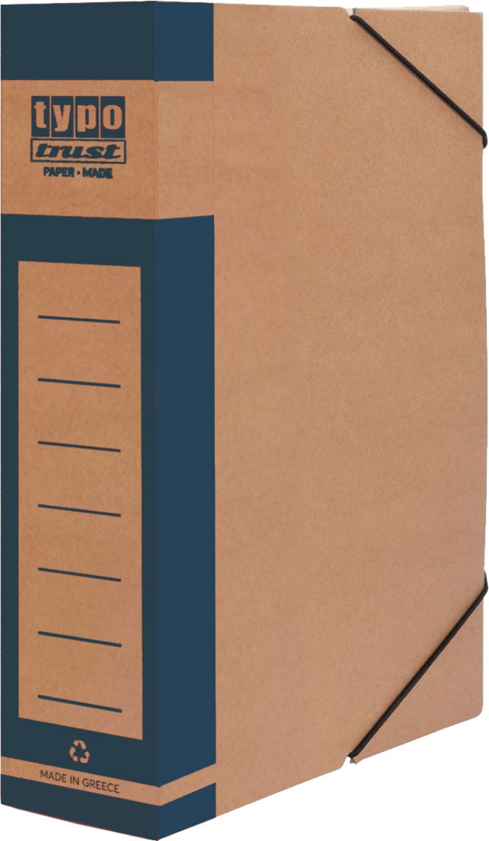 Κουτί Αρχείου Χάρτινο με Λάστιχο 25/33/8cm Μπλε